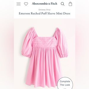 Emerson Ruched Puff Sleeve Mini Dress (Abercrombie and Fitch)